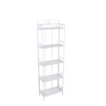 Etagere in metallo bianco anticato a 5 ripiani 47x23x160 cm