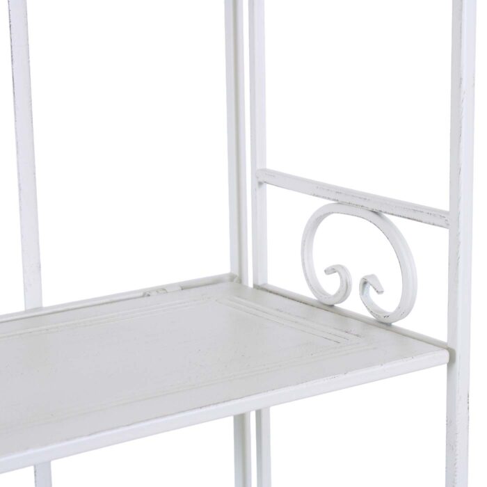 Etagere in metallo bianco anticato a 5 ripiani 47x23x160 cm - immagine 7