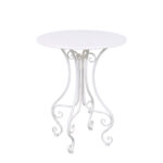 Tavolo rotondo in metallo bianco anticato "Alessia" Ø 61H76 cm
