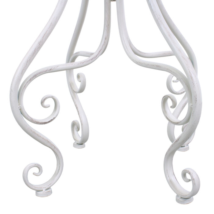 Tavolo rotondo in metallo bianco anticato "Alessia" Ø 61H76 cm - immagine 8