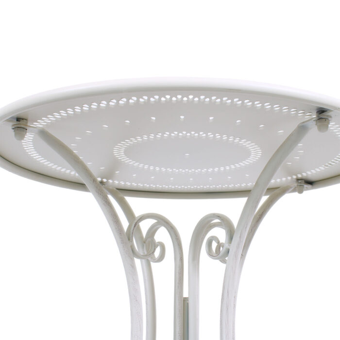Tavolo rotondo in metallo bianco anticato "Alessia" Ø 61H76 cm - immagine 7
