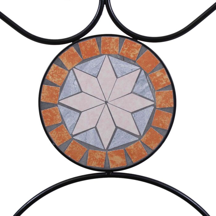 Sedia pieghevole in metallo nero "Mosaico" sedia da giardino e balcone stile bistrot 39x39xH91 cm - immagine 10