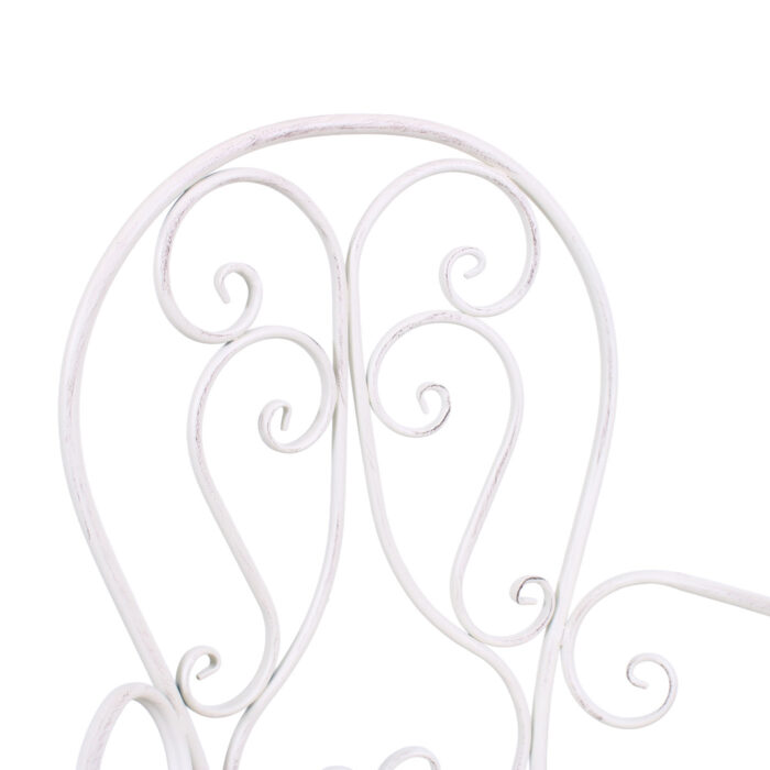 Poltrona metallo bianco anticato "Alessia" con braccioli 51X50h97 cm - immagine 7