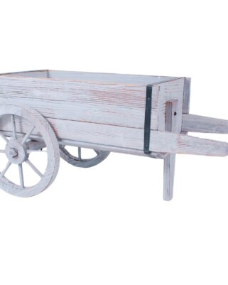 Carretto decorativo in abete sbiancato 80x44H39 cm