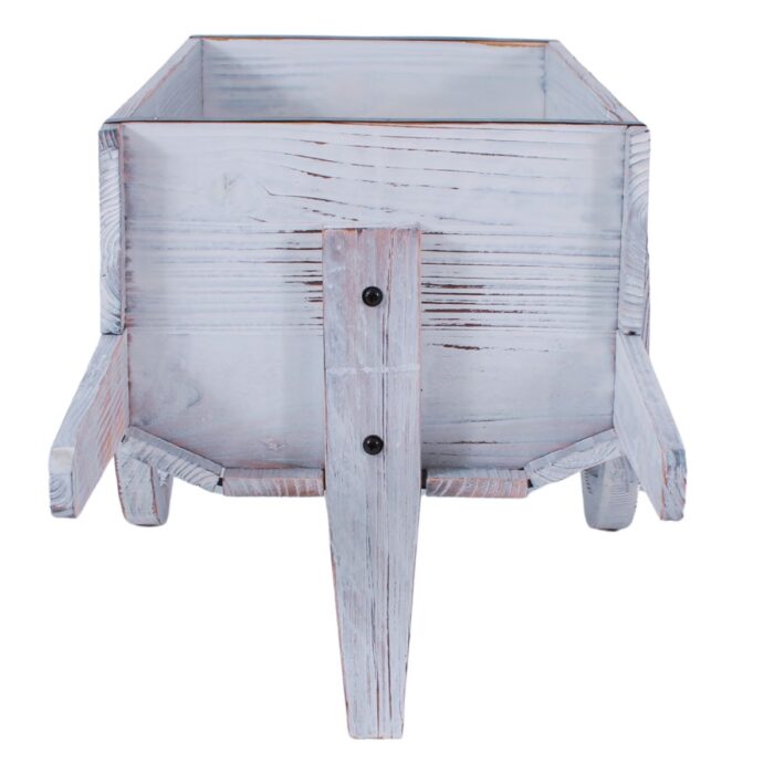 Carretto decorativo in abete sbiancato 80x44H39 cm - immagine 7