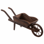 Carriola decorativa in abete brunito 120x32xH45 cm