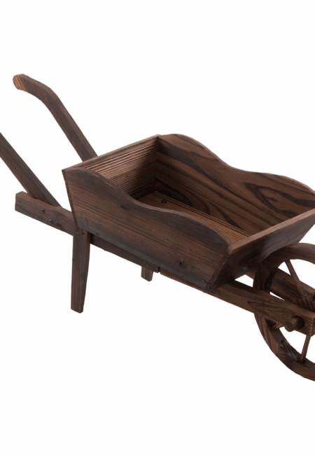 Carriola decorativa in abete brunito 120x32xH45 cm