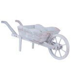Carriola decorativa in abete sbiancata 120x32xH45 cm