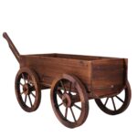 Carretto decorativo in abete brunito 117x42H38 cm