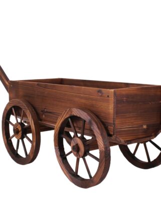 Carretto decorativo in abete brunito 117x42H38 cm