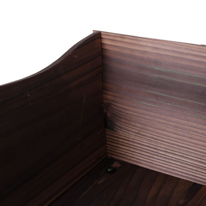 Carriola Decorativa in Legno di Abete Marrone Scuro Brunito 82x32xH33 cm - immagine 8