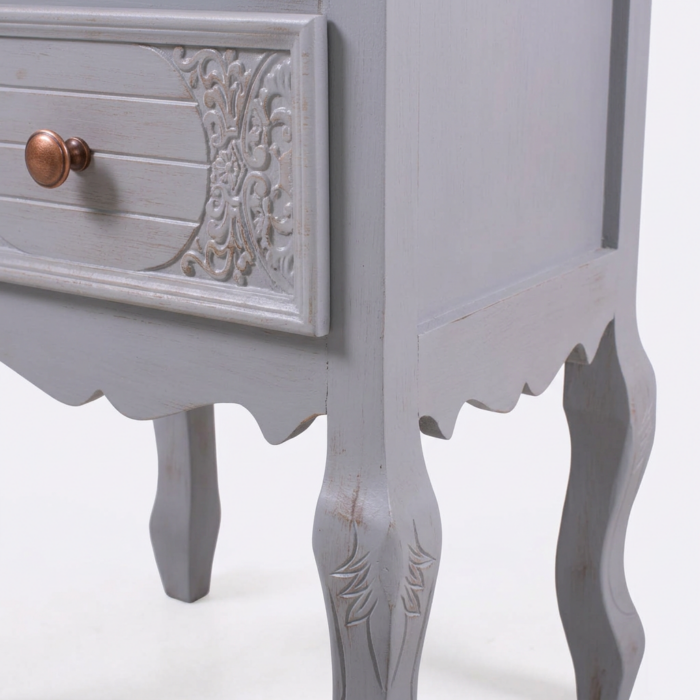 Cassettiera Giulia 3 cassetti in MDF e legno di pino grigio 40X30H82 cm - immagine 9